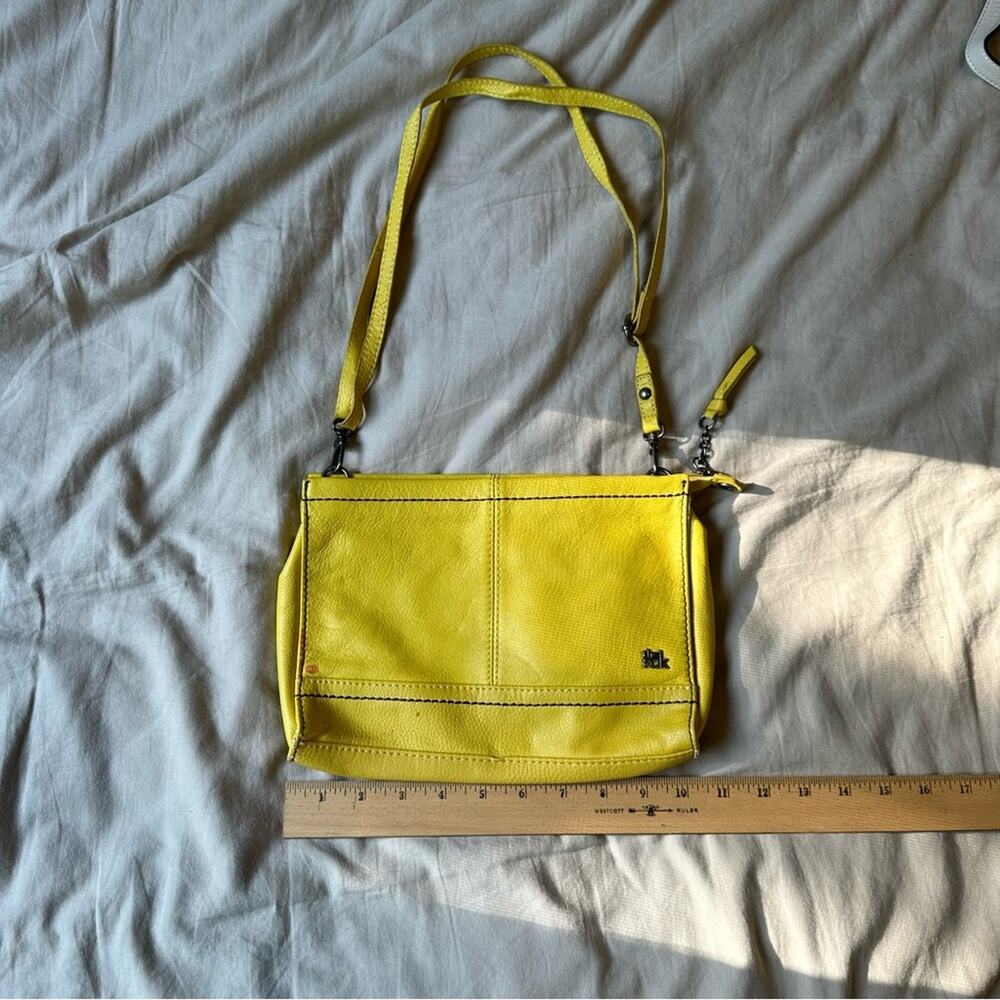 The Sak Y2K 100% Leather Small Yellow Shoulder Bag